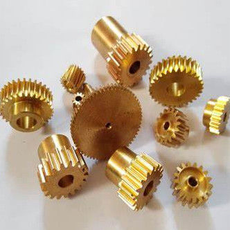Hoogprecisie microbewerking onderdelen Kleine diameter Duurzaam CNC Messing Bevel Gear Met Kromme Tand